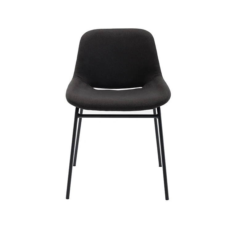 cheap price Dining chair - Fabric seat+metal frame base  with black frosted finish