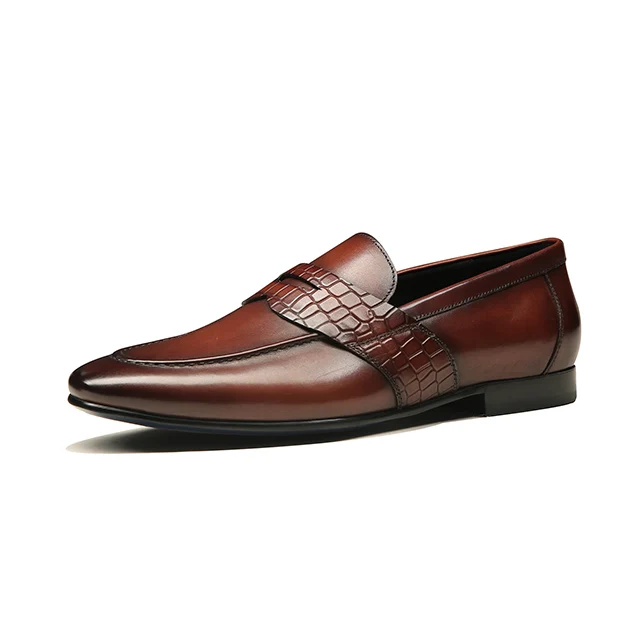 Guangzhou Factory wholesale Running shoes wide feet with ankle support penny loafer made of leather