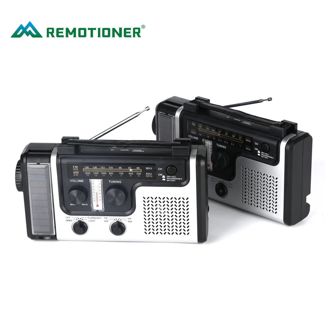 Outdoor Emergency Multi-band AM/FM/SW Hand Crank Rechargeable Radio with LED Reading Light Solar Charging