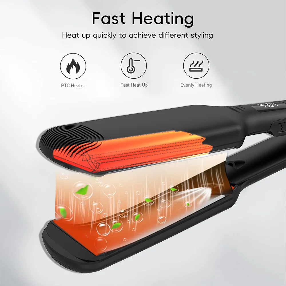 Custom Portable Titanium infrared Professional Flat iron Hair Straighteners Styling Tools 2-in-1 Flat Irons Hair Straightener