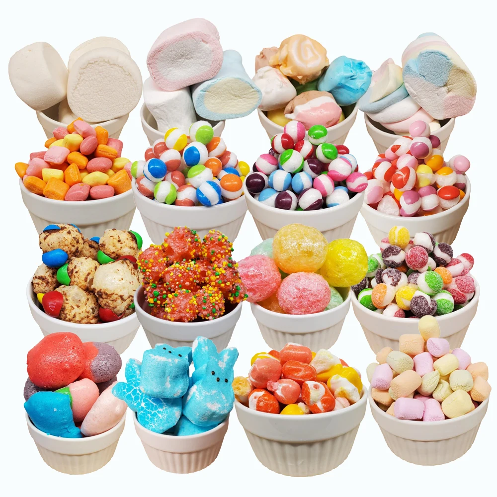 Manufacturers Custom wholesale Halal bulk Freeze dried saltwater toffee candy taffy sweet snacks