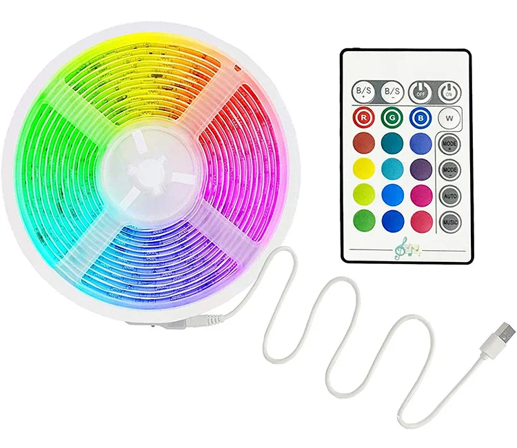 8.2 ft Led Strip Lights Bluetooth Control Sync to Music Led Lights Kit with Remote RGB 5050 for for Room 40-60 inch Tv