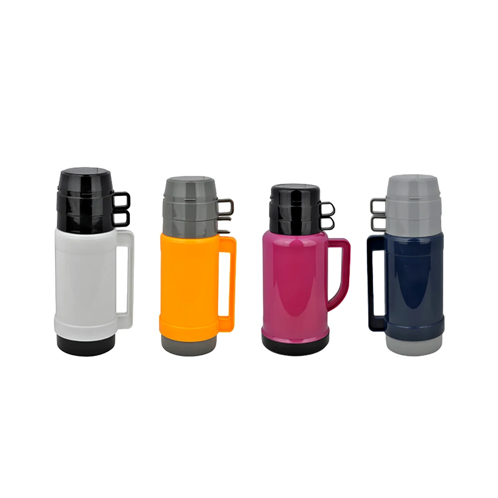 Производитель низкая цена 2 стакана пластиковая вакуумная фляга термос стекло