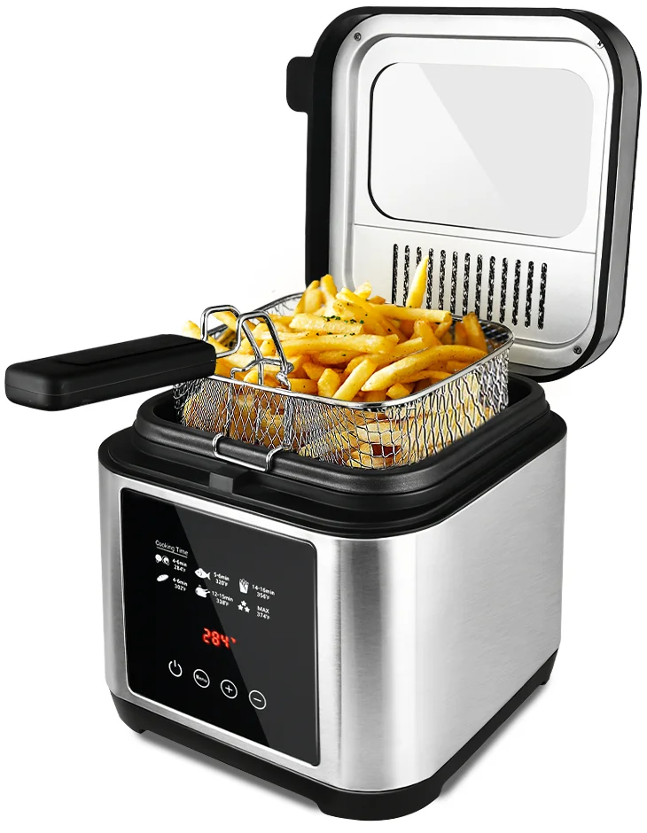 General pressure cooker automatic Fat commercial with filter chicken machine potato chip oil mini electric deep fryer