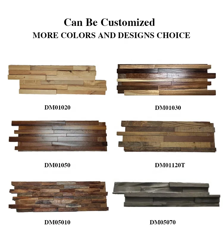 Home decor solid wood wall covering custom reclaimed decorative 3d accent wall covering panel shiplap board