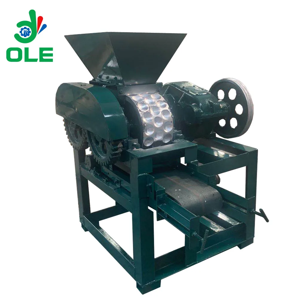 Energy Saving BBQ Charcoal Briquette Making Machine Two Roller Squeeze Coal Powder Charcoal Briquette Extruder Molding Machine