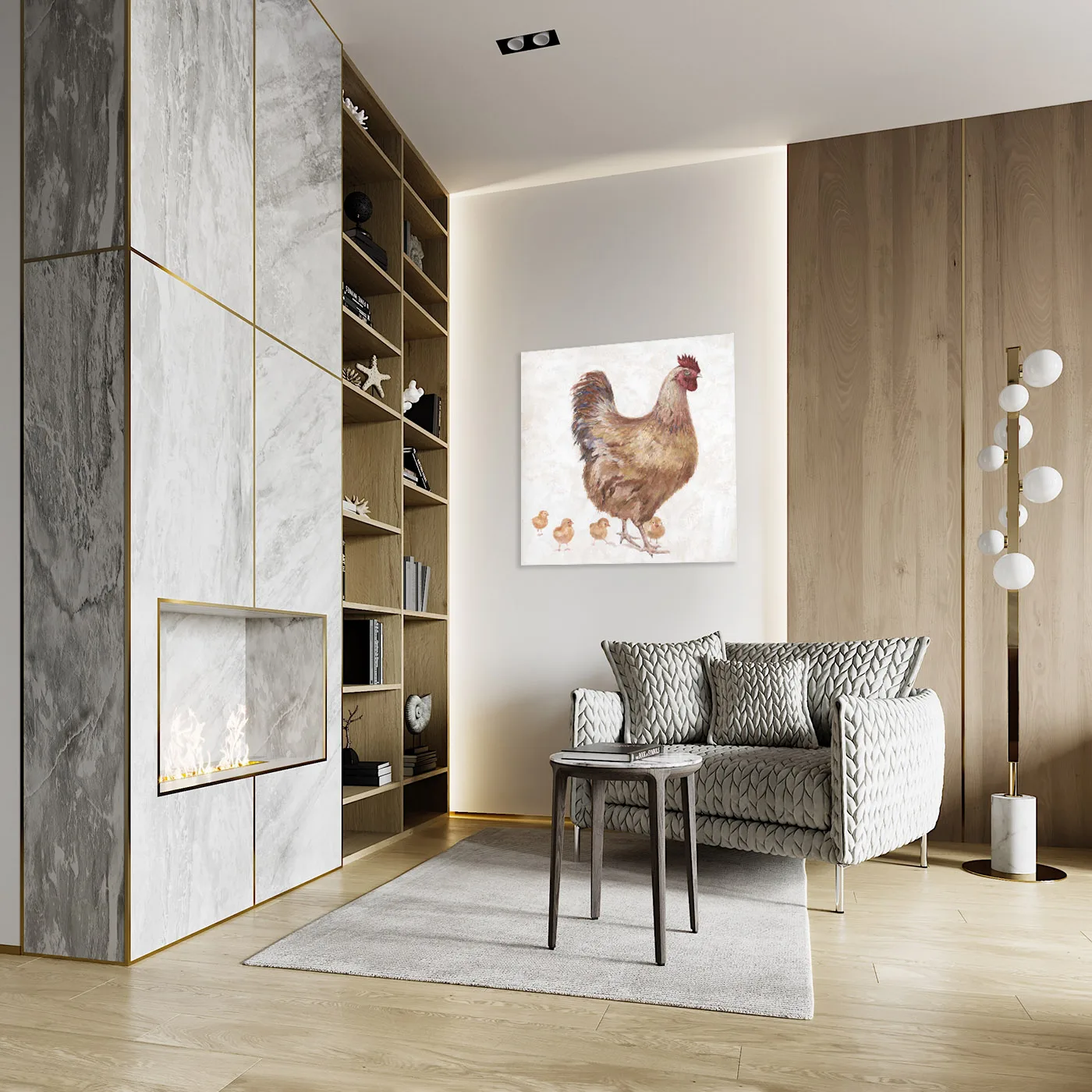 Художественная картина с изображением курицы, Настенная картина с изображением коричневой курицы для кухни