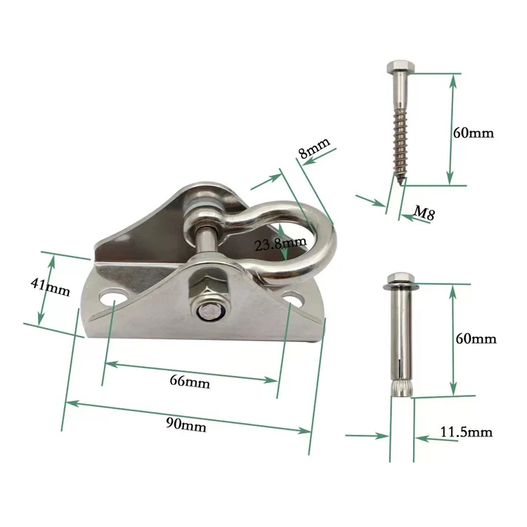 Factory Outdoor 304 Stainless Steel Aerial Yoga Hammock Set Swing Hanging Hook Wholesale Hammock Hang Accessories Swing Hangers