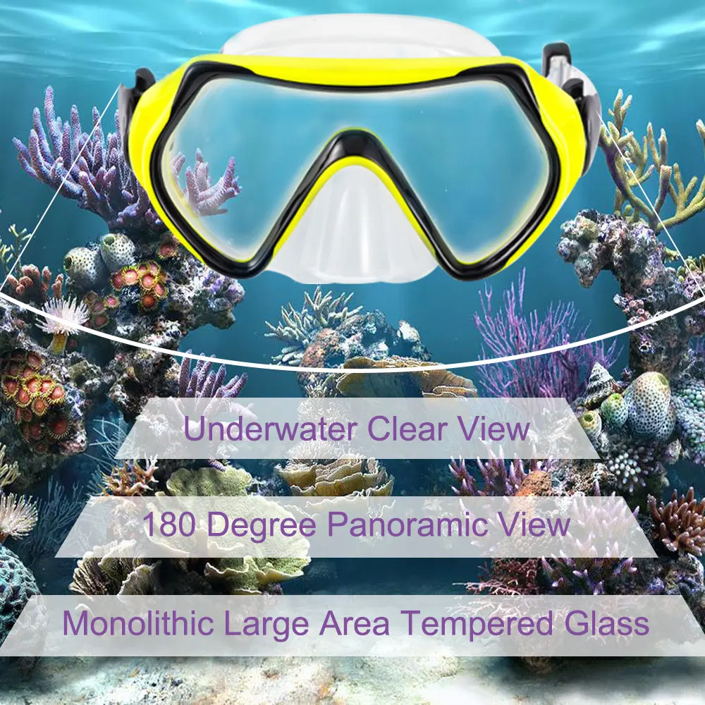 Kids Anti Fog Full Dive Mask Dry Dive Snorkel Kids Swim Goggles Swimming Mask Underwater Diving Set Snorkeling Combo Set Mask