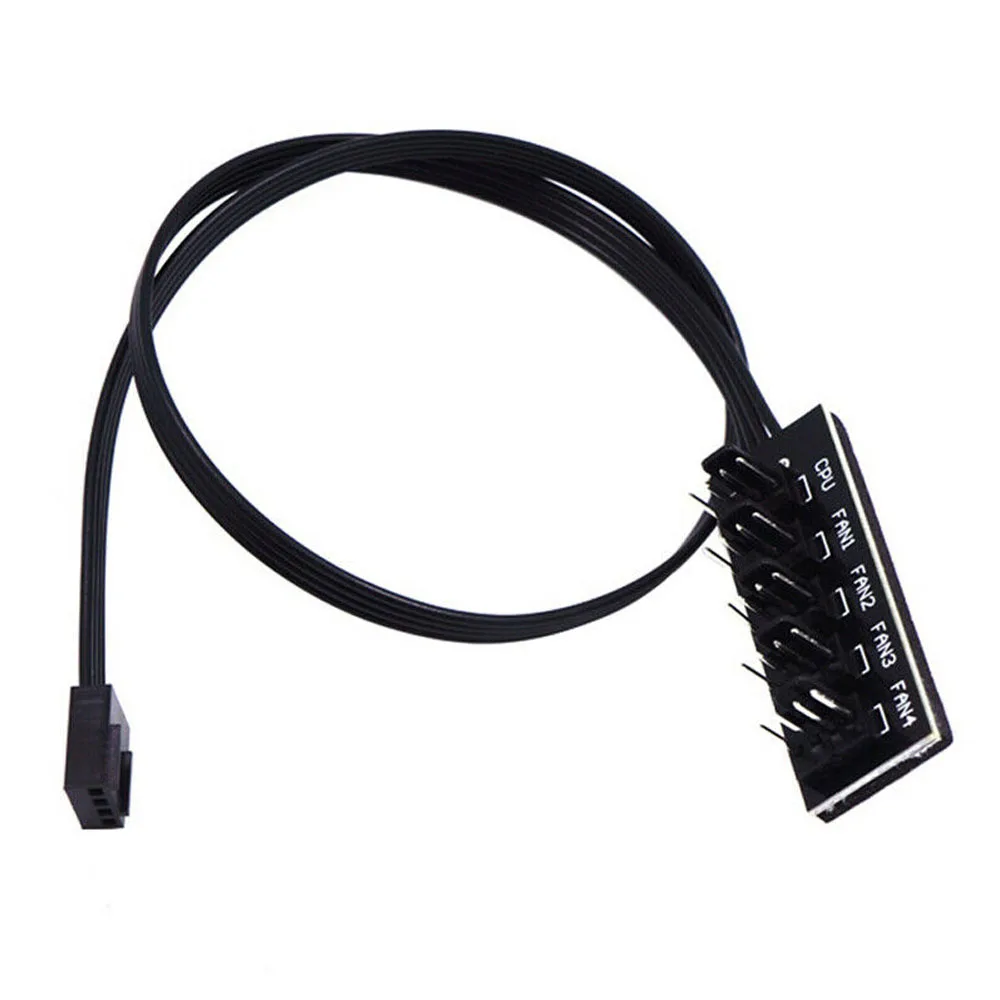 ACC-Th11302 1 To 5 4-Pin PWM CPU Fan HUB Cooling Splitter Adapter Braided Power Cable