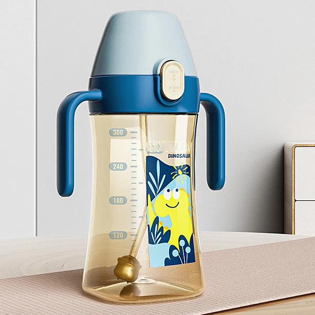 Natural Baby Feeding Milk Bottle BPA Free PP Baby Water Bottle With Straw