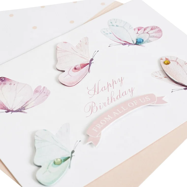 
Hot Sale 3D Handmade Flying Butterfly, Birthday Greeting Cards 