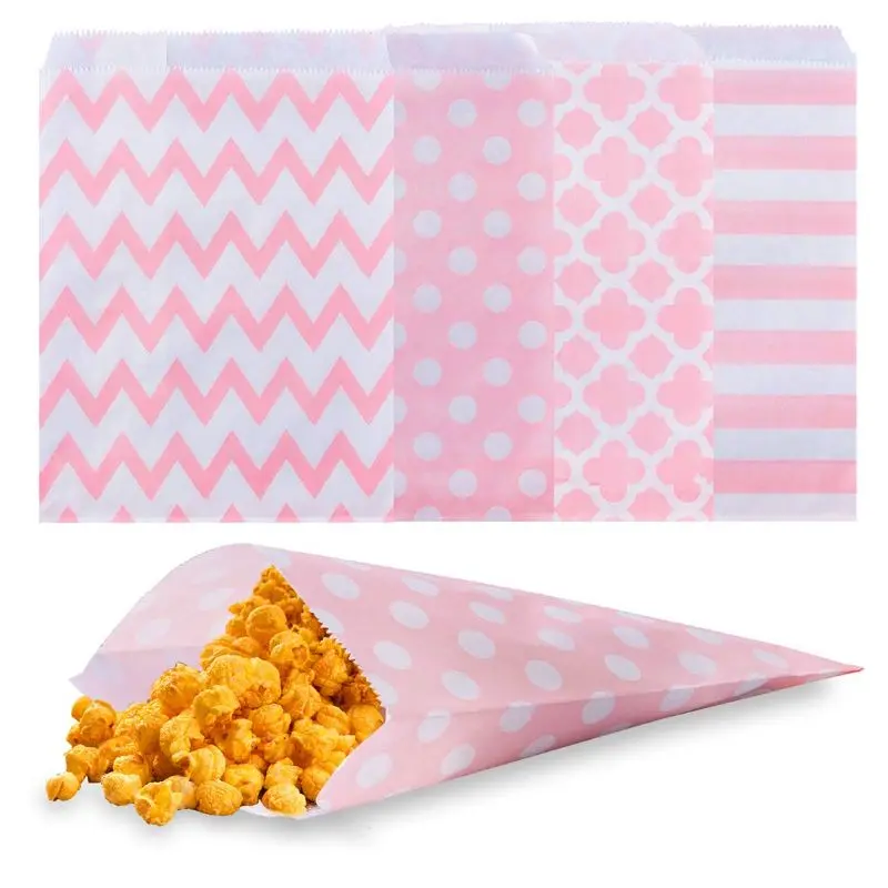 Greaseproof Kraft Paper Bags Food Grade French Fries Paper Bags Fast Food Packaging Bag For Restaurant