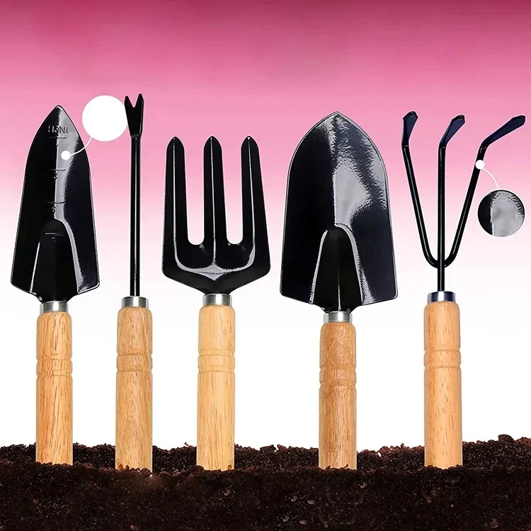 Hot Selling Stainless Wooden Handle Pruning Shears Weeding Gardeng Tools With Tote  Bag