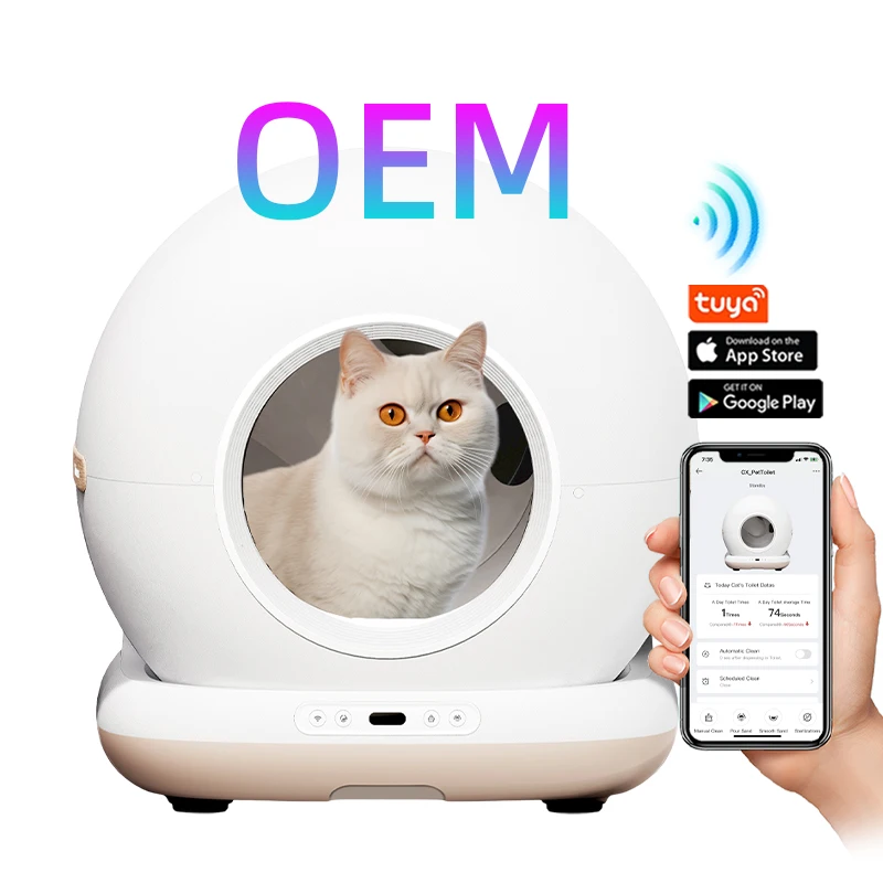 OEM 72L APP Control Intelligent Smart Self Cleaning Litter Box For Cats Automatic Cat Toilet Litter Box