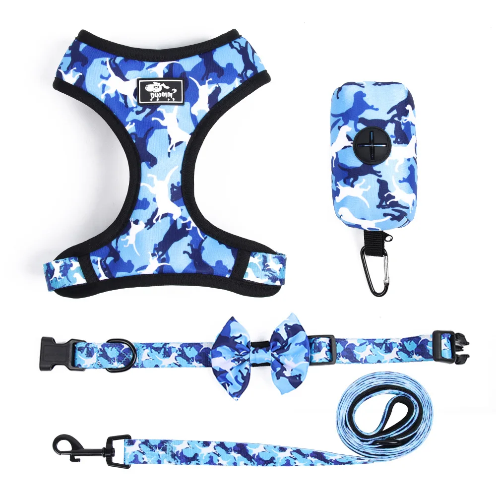 Eco-Friendly Hemp and Cotton Webbing Easy Washing Dog Harness Set Hemp Dog Collar Leash Harness Bandana