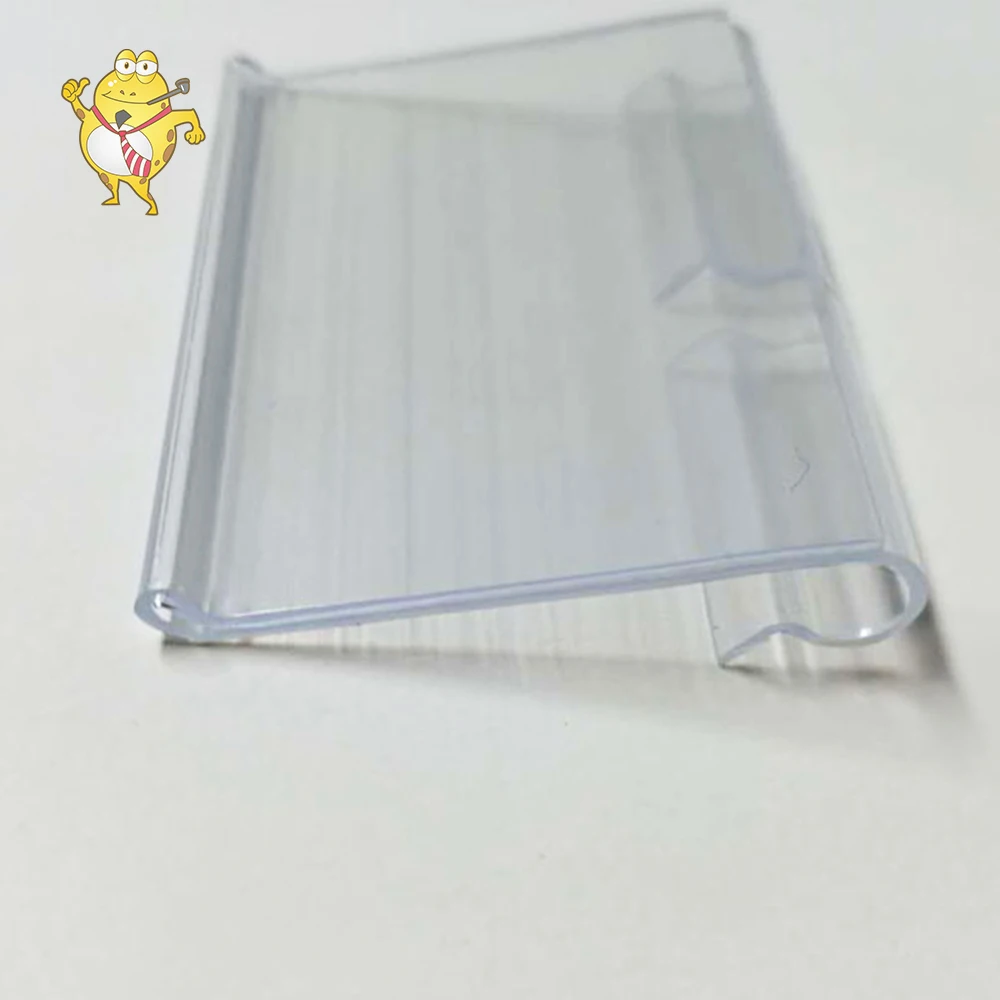 clear plastic shelf label holder for supermarket shelves hook price tag holder