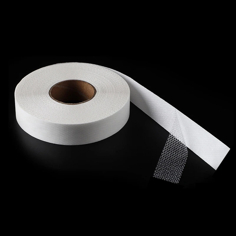 Waterproof Fusible Iron-On Hemming Tape Double-Sided Interlining Adhesive Fabric Hot Melt Mesh Roll for Curtains & Crafts