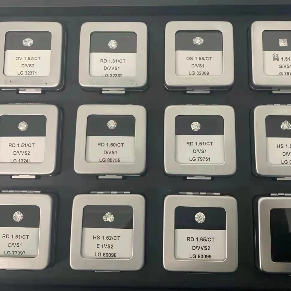 Lab grown cut polished white cvd diamond hpht cvd loose diamonds