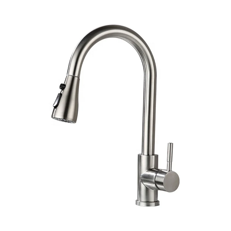 Two functions Single Hole Pull Out Spout Kitchen Sink Mixer Tap Mixer Tap Brushed Nickel Kitchen Faucet