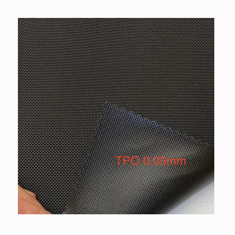 Black Nylon Ballistic N1260D*N1260 WR TPO 0.05mm  water proof hydrostatic pressure 10000mm H2O