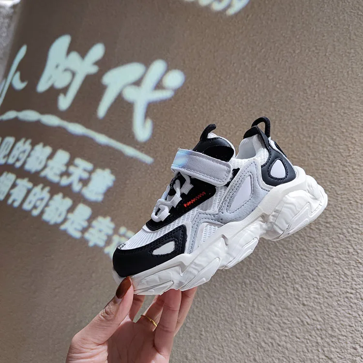 Boys and girls shoes spring 2021 new fashion breathable sports net shoes big kids soft-soled comfortable sports shoes