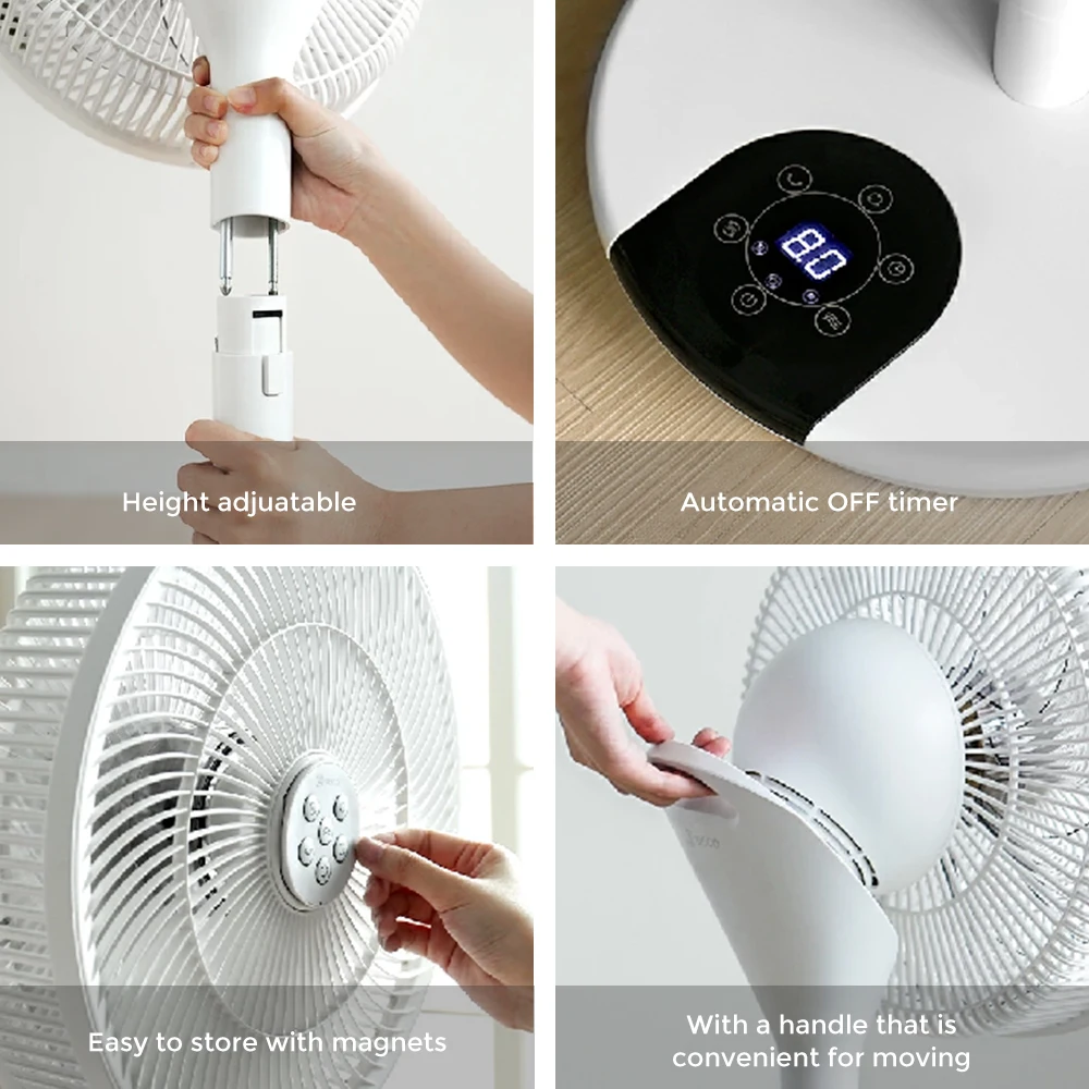 Wholesale Rotation 16 Inch Height Adjustable Plastic Pedestal Blade Electric Floor Standing Fan with Remote Control