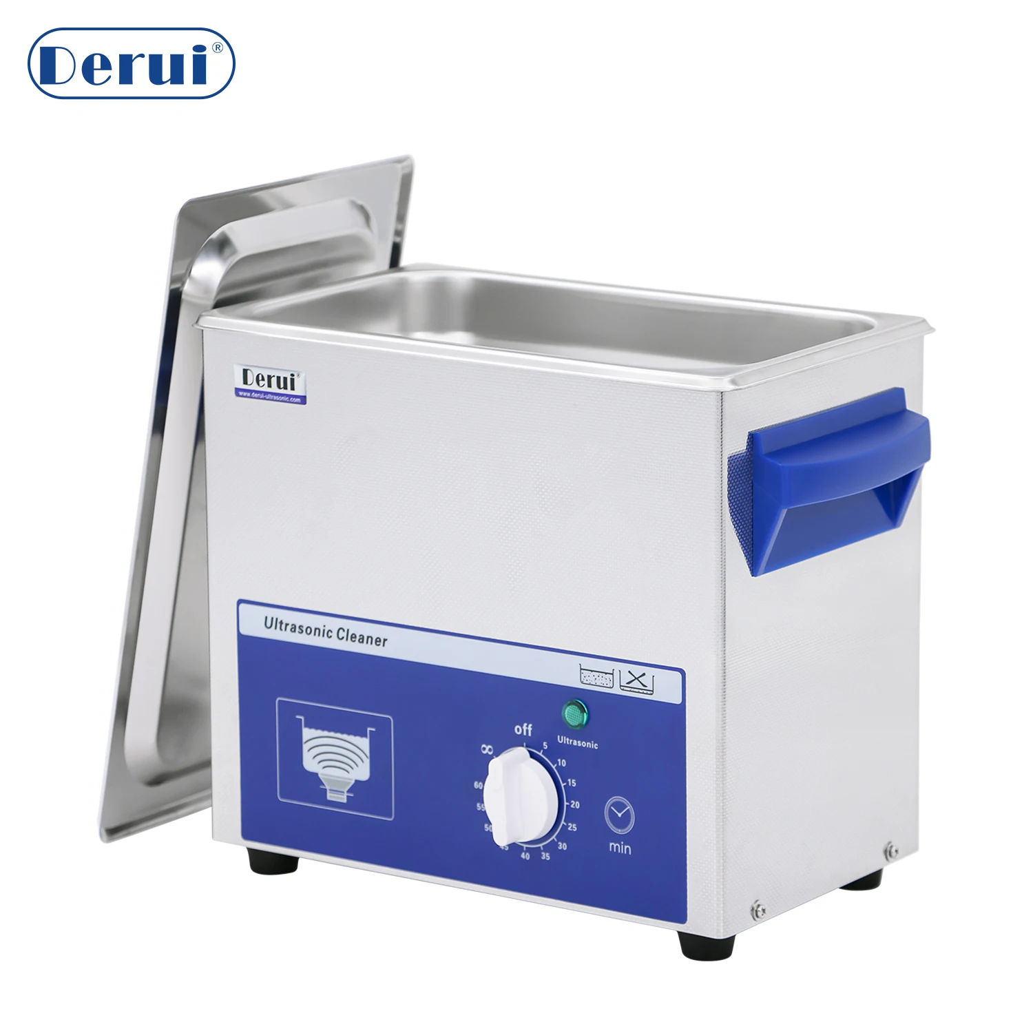 Derui MS30 portable ultrasonic cleaner with rotary switch easy to washing operating 3 litre tank immersion bath washing