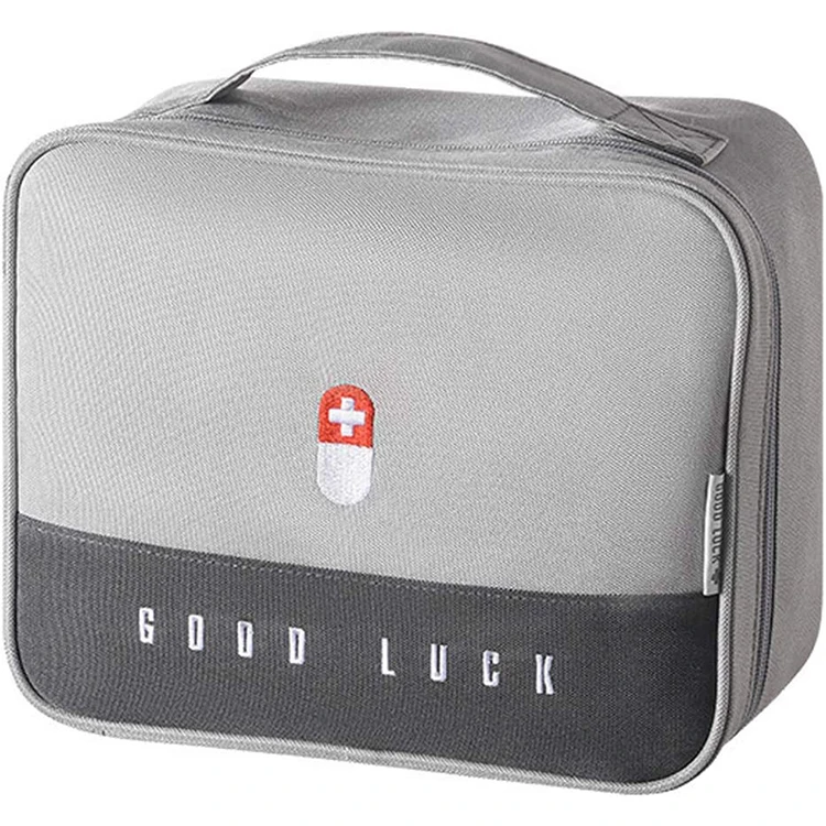 Zippered First Aid Bag Medication Organizer Emergency Empty Pouch Carrier Travel Medicine Pill Case