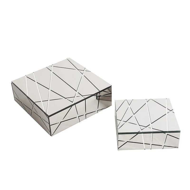 
Fashion Nordic Home Decoration Luxury Mirror Box Storage Organizer Glass Decorative Jewellery Boxes 