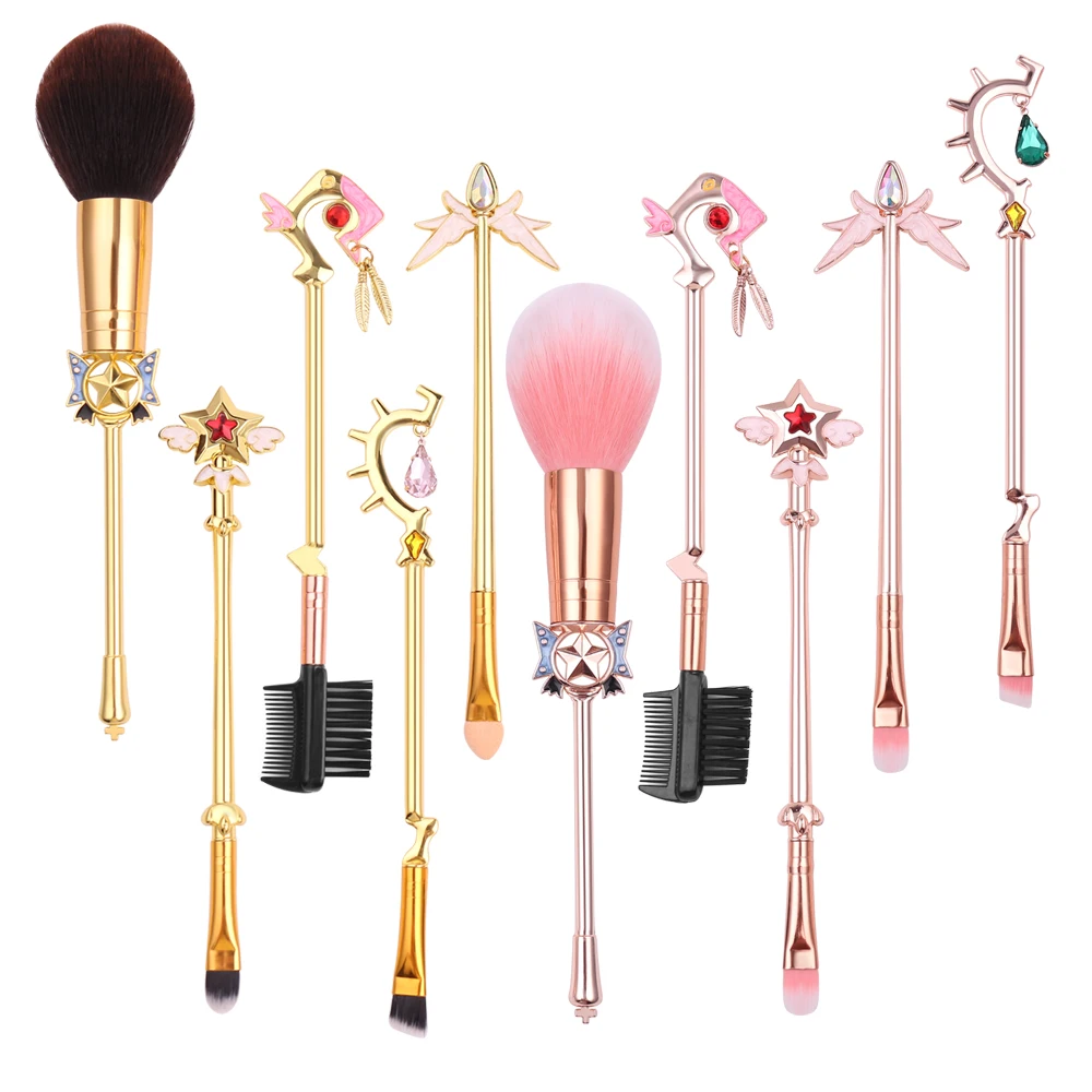 Magic Girl 5pcs/Set Cosmetic Powder Eyeshadow Eyebrow Brush Kit Girl Beauty Makeup Brushes Set