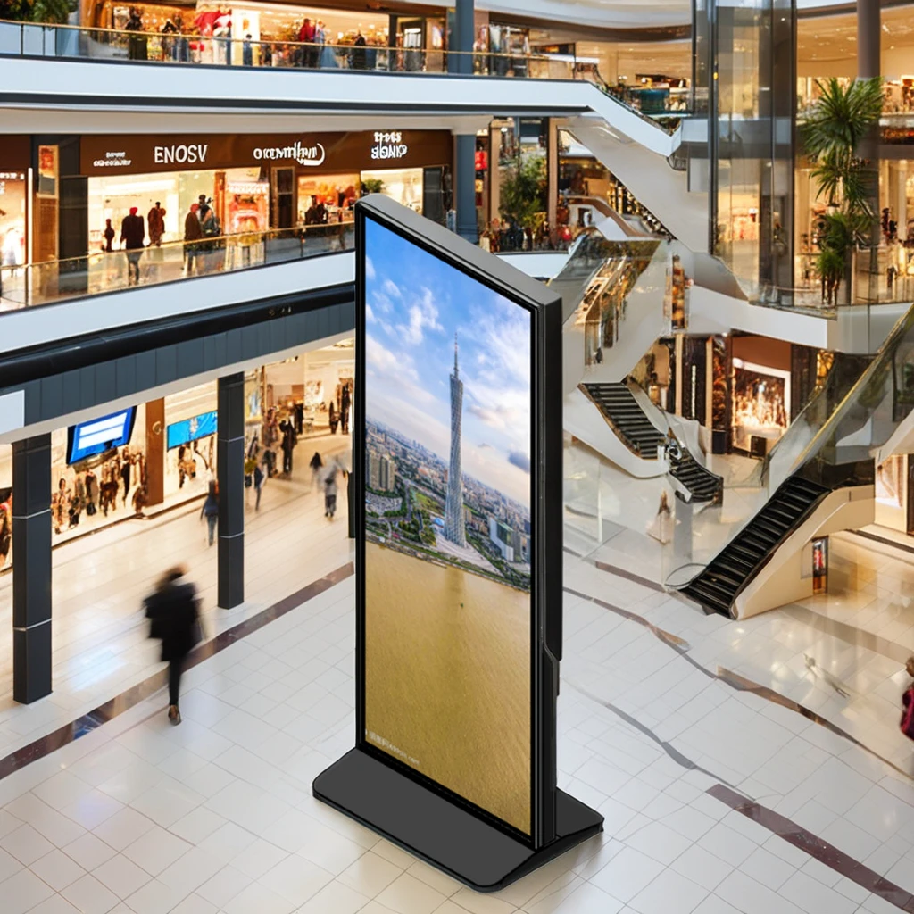 69-Inch Indoor Floor Standing Rotating Digital Signage LCD Advertising TV Kiosk with Elevator Use OEM Supplier SDK Function