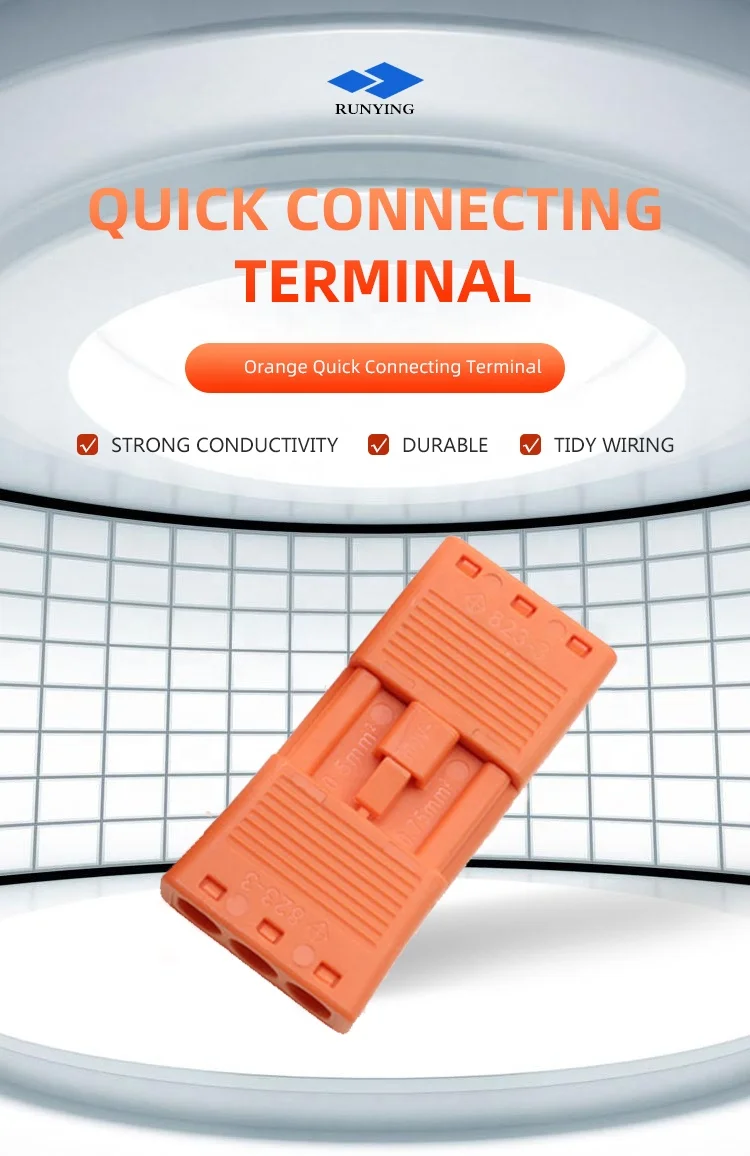 823-3P Wire Connector 3 way Fireproof High Current Terminal Block Quick Connecting Terminal Quick Wire Connector