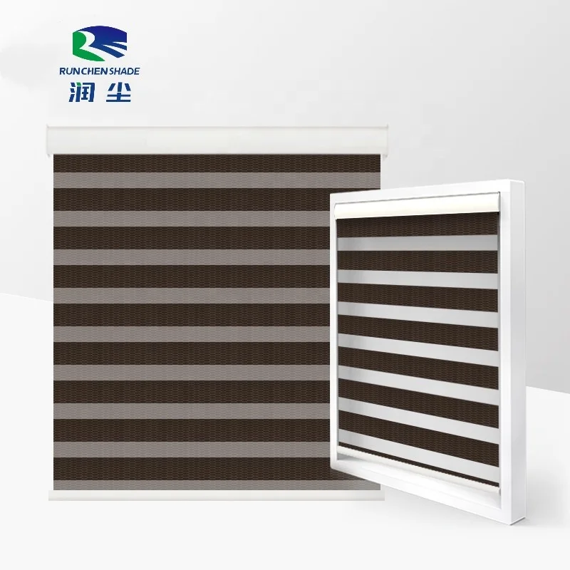 Custom Made White Duo Roller Sunscreen Textile Zebra Sheer Home Window Blind Fabric Korea Blackout Textiles Material for Blind