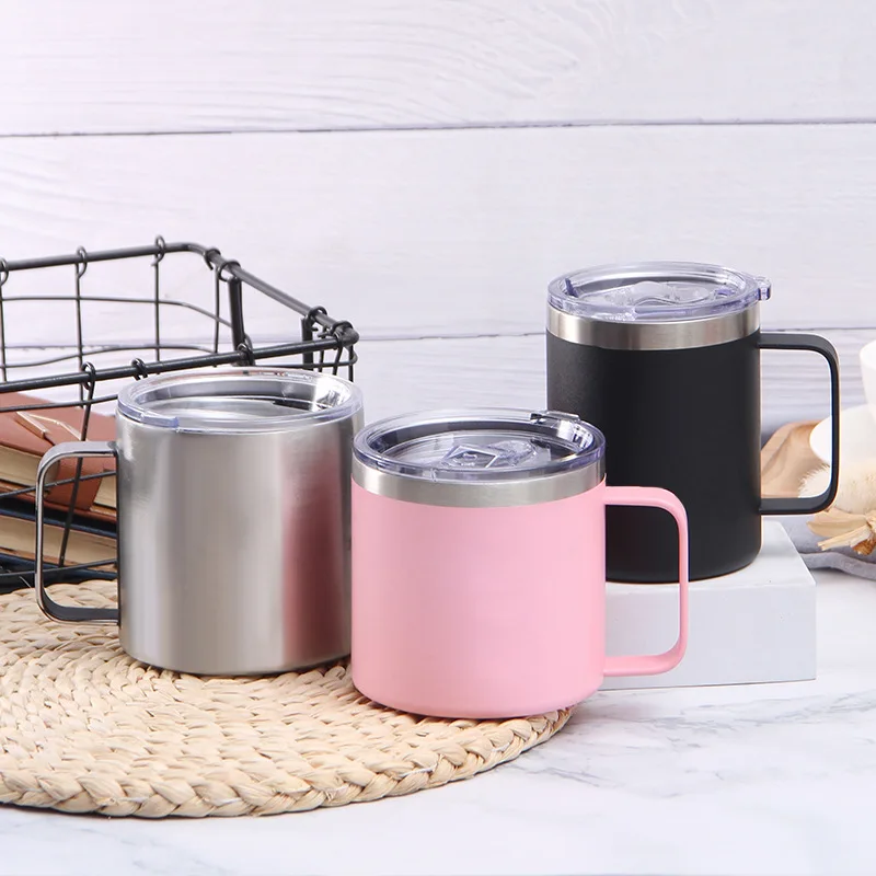 14oz Stainless Steel Double Wall Insulated Beer Mug with the Handle BPA Free Cup