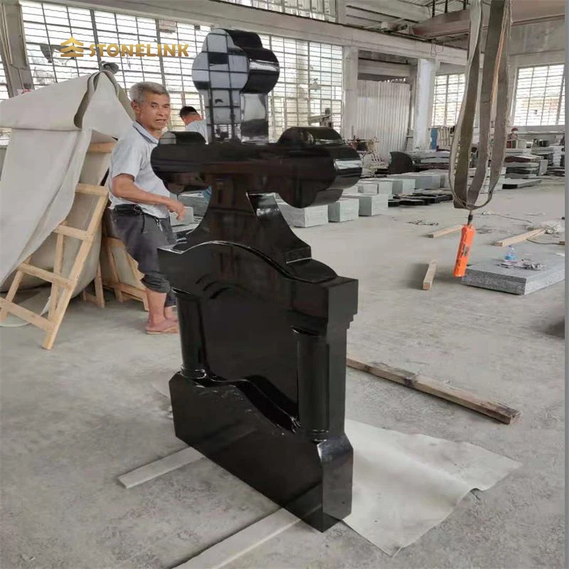 Stonelink Factory Wholesale Price Romania Style Grave stone Grey Granite Engraving Tombstone Headstone For Graves