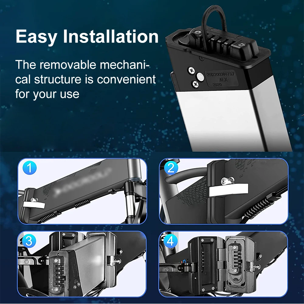 Folding 250W 500W 750W 10.4Ah 13Ah 14Ah 17.5Ah 20Ah 24V 36V 48V Electric Bicycle Ebike Battery For Ancheer Bike Samebike Lo26