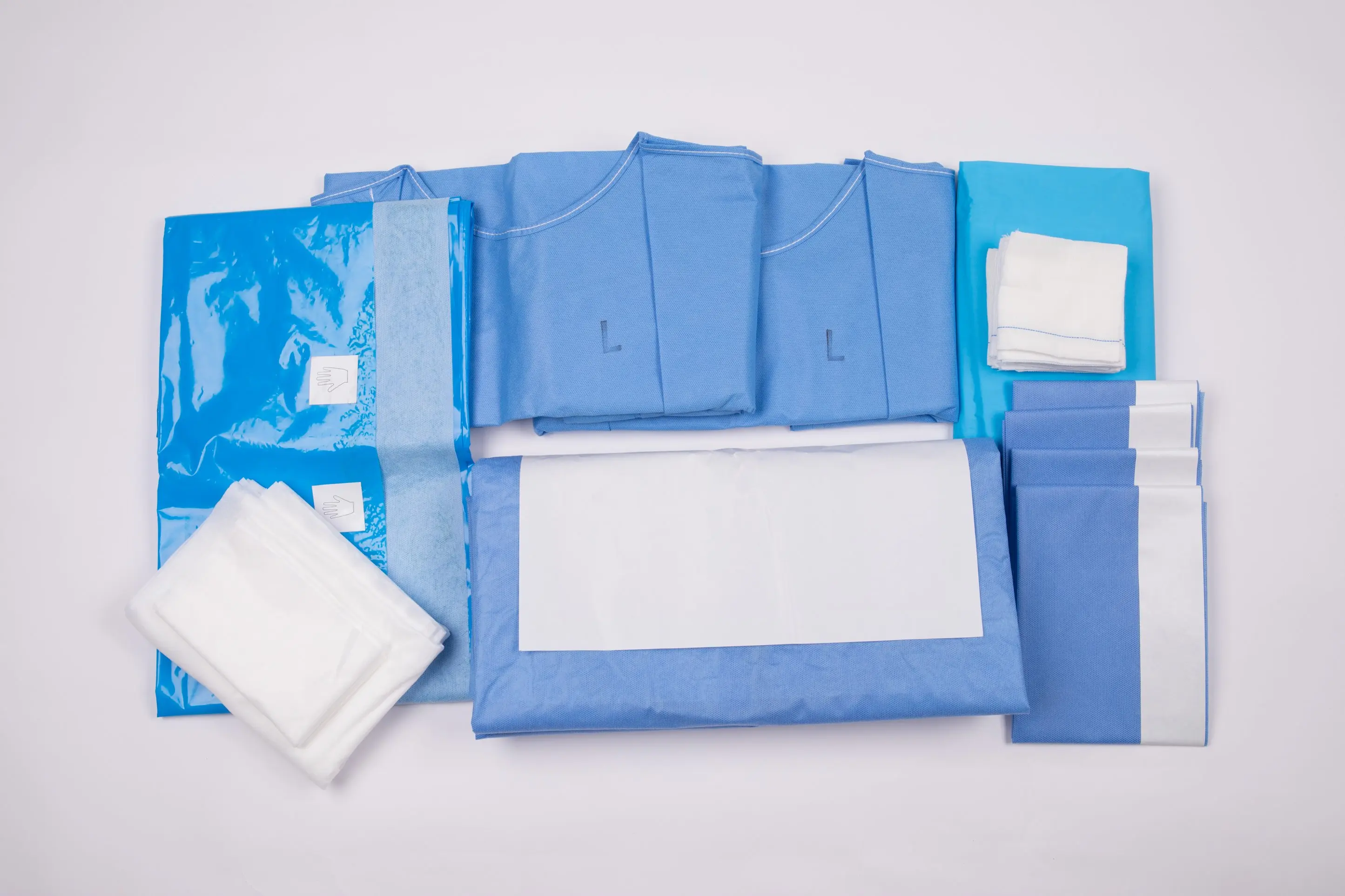 C-section surgey drape with fluid collection pouch, C-section packs with EO sterilization disposable