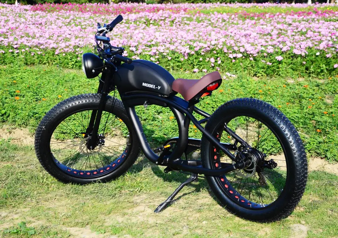 500W 750W 1000W мотоцикл 26-дюймовый винтажный электровелосипед с толстыми шинами внедорожный круизер Снежный Электрический велосипед для взрослых