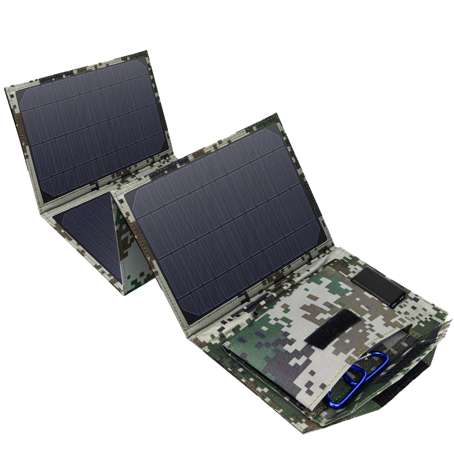 GCSOAR Portable Foldable Solar Panels IP67 PV for Outdoor Activities Camping & Hiking Waterproof 10W 15W 20W 5V Camouflage Green