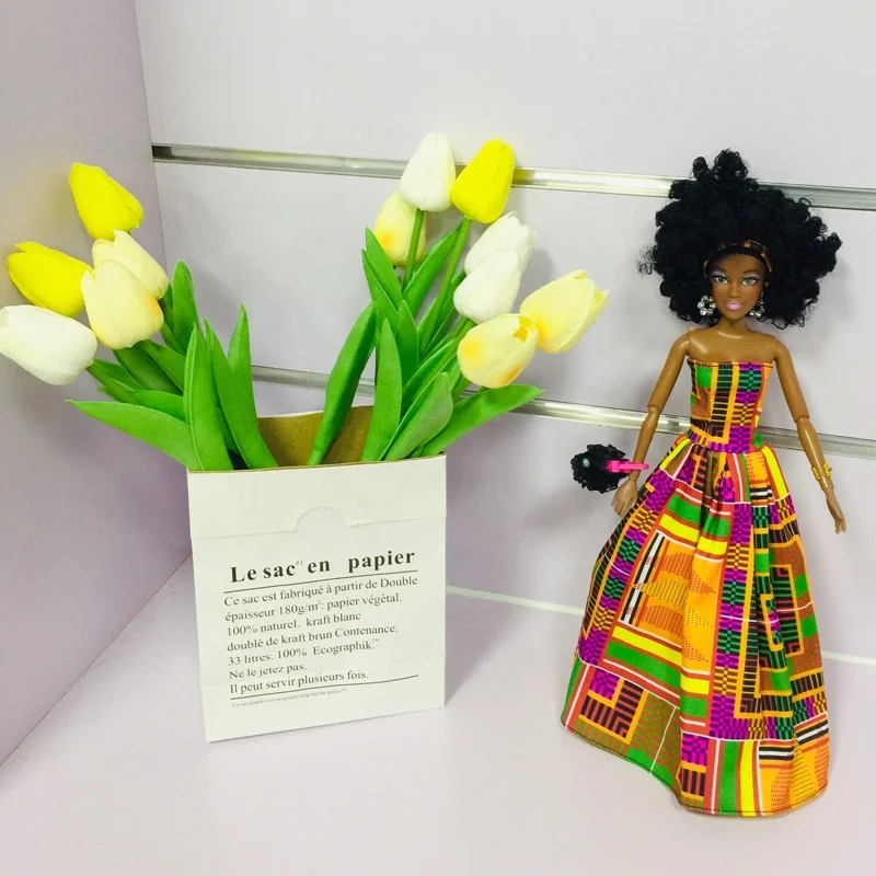 Wholesale black plastic dolls jointed doll family 4 Asst African American