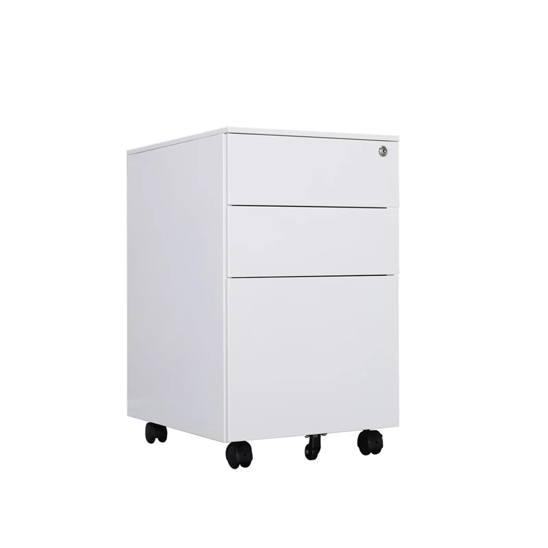 Best Quality 3 Drawer Metal Filing Cabinet Steady Structure Office Movable Mobile Short Cabinet