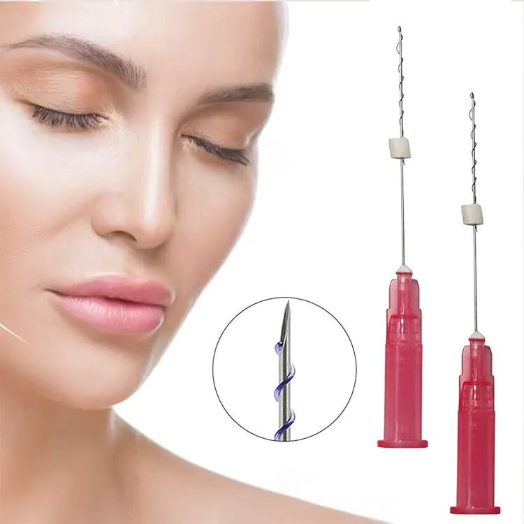 Double Needle Pdo Pcl Plla Thread Nose L Blunt Multi L Fish Bone L/W Blunt Molding Cog Pcl Mesh Thread for Facial Body Lifting
