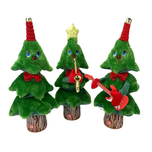 Hot Santa Claus Doll Electronic Dancing Singing Christmas Tree Plush Toys Gifts Recording Deer For Children Singing Electric Toy