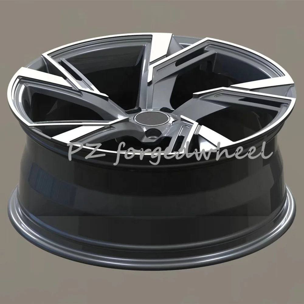 Pengzhen hotsale 5x112 18 19 20 inch gun gray machine face forged alloy passenger car wheels for audi a4 a7 sq5 sq7