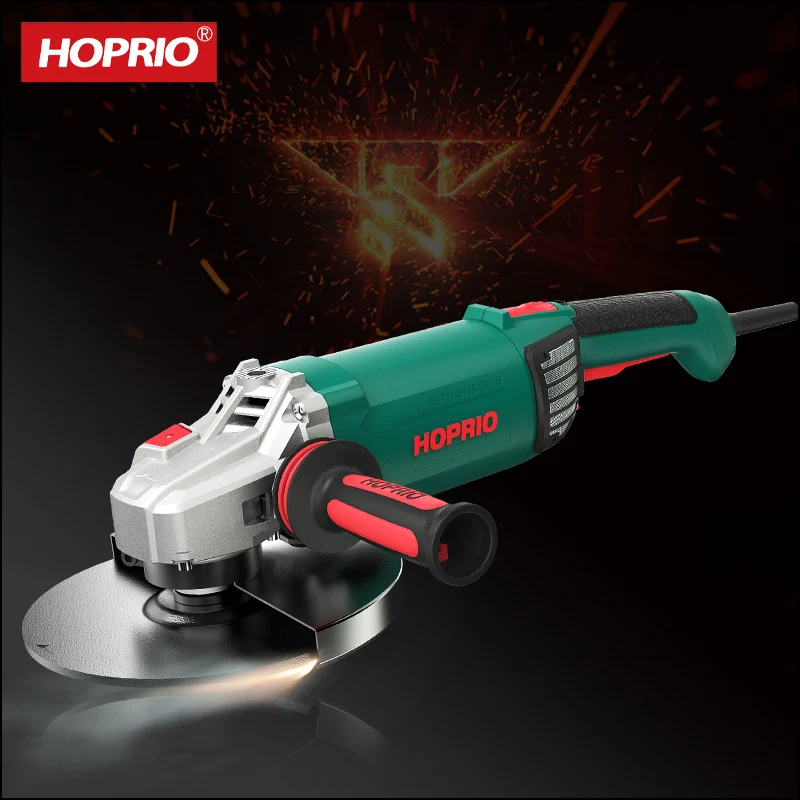HOPRIO angle grander cutter machine 220V 2600W 5500RPM 9 inch brushless grinder manufacturer