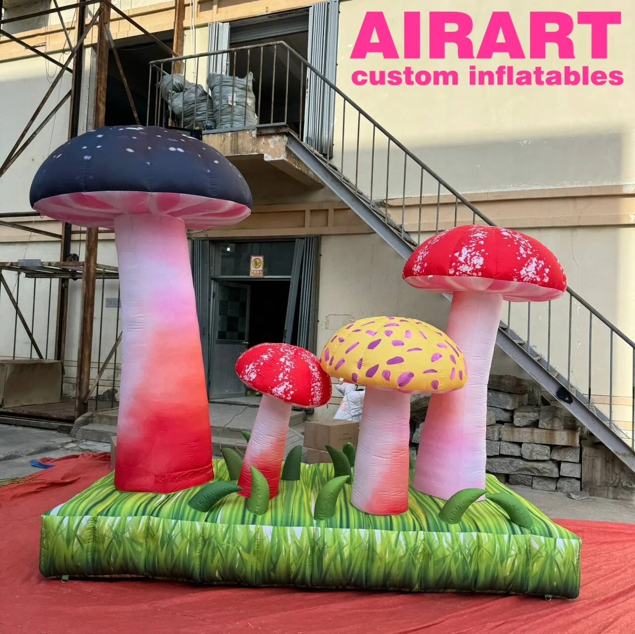 Newest Produced Inflatable Mushrooms Blow Up Mushroom Group Inflatable Model