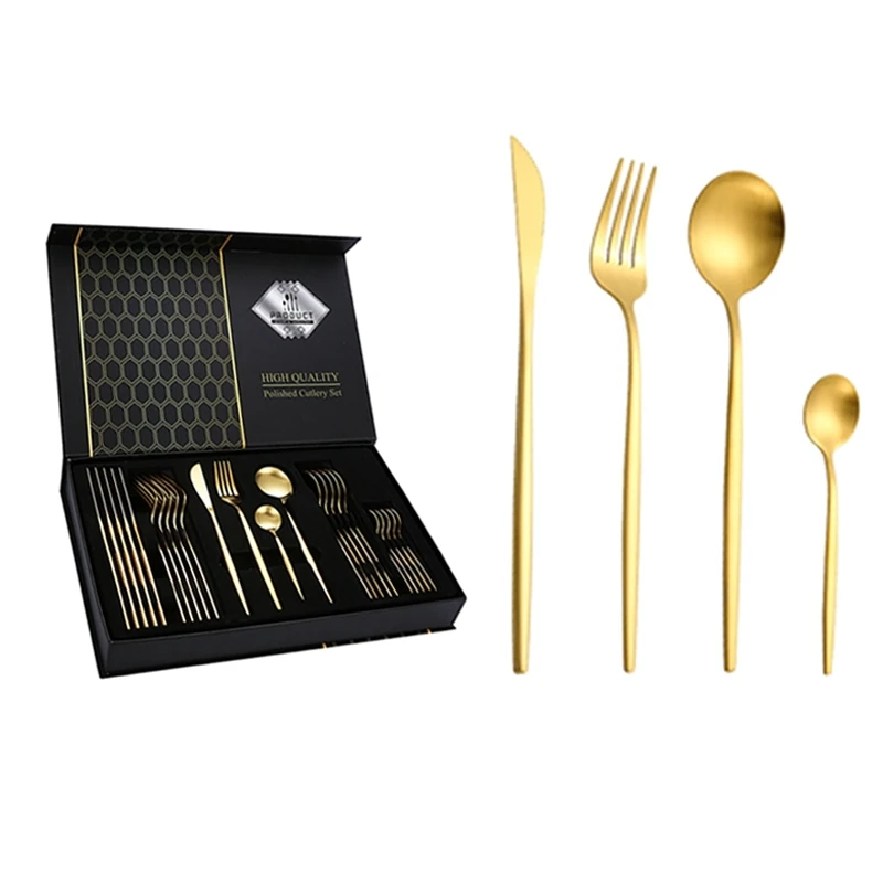 Factory Wholesale 16pcs/24pcs/32pcs Cutlery Set Flatware Stainless Steel Silverware Fork Spoon Knife Set