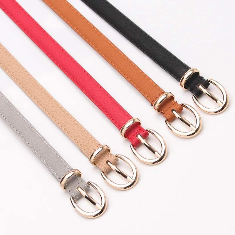 Women Skinny Leather Belt Adjustable Fashion Dress Belt Thin Waist Belts for Ladies Girls