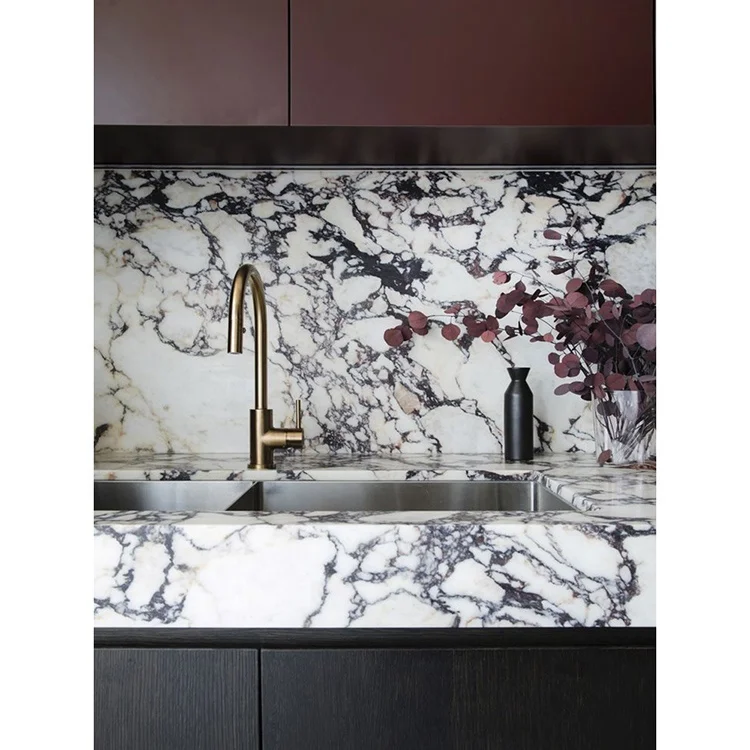 Italian polished marble slab calacatta viola for kitchen and bathroom